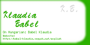 klaudia babel business card